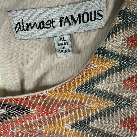 ALMOST FAMOUS Sleeveless Shift Dress Zigzag Patterns Size-XL - Picture 4 of 9